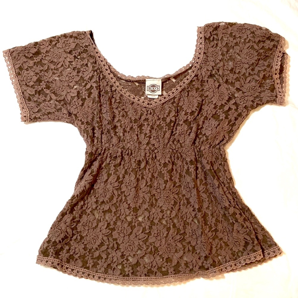 Rod’s Western Wear brown lace shirt women’s large - Picture 9 of 10
